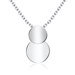 Overlap Round Disc Silver Necklace SPE-3208